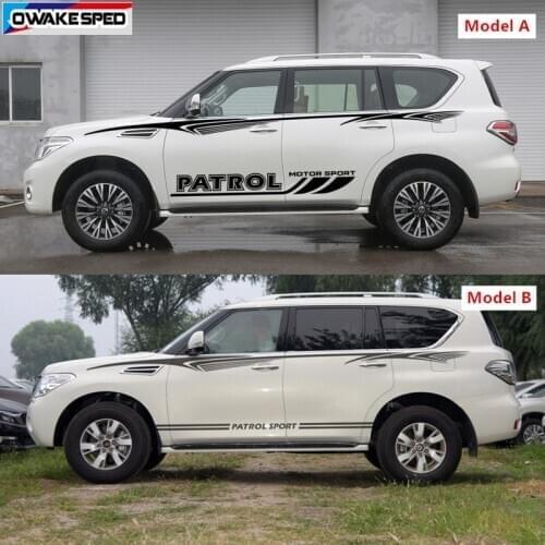 For Nissan-PATROL Off Road Styling Waist Lines Sticker Both Side Car Body Door Decor Vinyl Decals Auto Sport Stripes Accessories