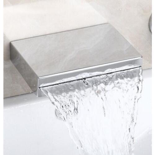 Bathroom wall mounted waterfall bathtub faucet, Brass wash basin faucet hot and cold,Copper single hole sink basin faucet chrome