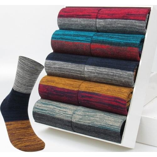 5 Pairs High Quality Japanese Harajuku Mens Socks Stitching Contrast Color Happy Colorful Socks Cotton Socks For Male Gift