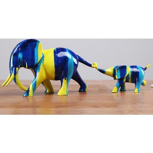 New Creative Animal Resin Elephant Miniature Fairy Garden Decoration Birthday Gift Tabletop Furnishing Articles Home Accessories