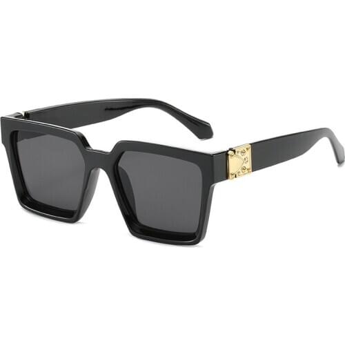 Oversized Square Frame Women Men Sunglasses Tan Gray Lens UV400 Eye Protection Girl Sexy Ladies Fashion Outdoor Eyewear