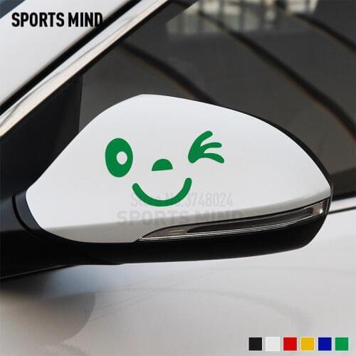 12 Pairs Customizable Smile Face Rear view Mirror Car Sticker Decal car styling exterior accessories For All car accessories