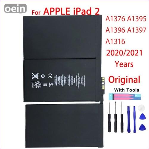 Oein Original A1376 Battery For iPad 2 A1395 A1396 A1397 Genuine batteries With Gifts Tools