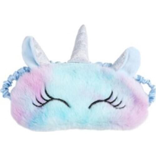 Cute Plush Unicorn Blackout Eye Mask Teenage Cartoon Student Sleeping Blindfold Eye Mask Blackout Eye Mask