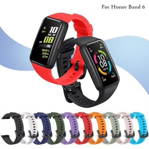 Sports Soft Silicone Sport Band Straps For Huawei Honor Band 6 Smart Wristband Bracelet Replacement Watch Strap