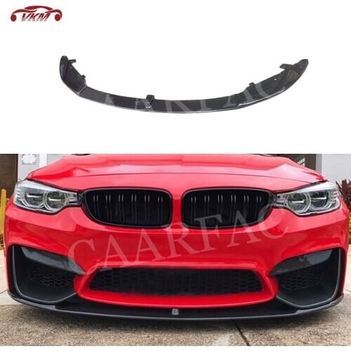 Carbon fiber Material Front Bumper Lip Spoiler FRP Flaps Apron for BMW 4 Series M3 M4 F80 F82 F83 2014-2017 Auto Car Styling