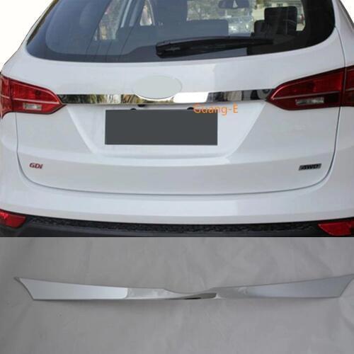 Car Styling Trunk Lid Cover Molding Stainless steel Rear Door Tail Gate Trim for Hyundai IX45 SantaFe Santa Fe 2013-2018