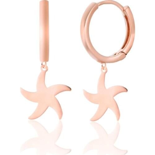Stylish Earrings 925 Sterling Silver Star Jewelry For Women Rose Gold Plated Drop Earrings
