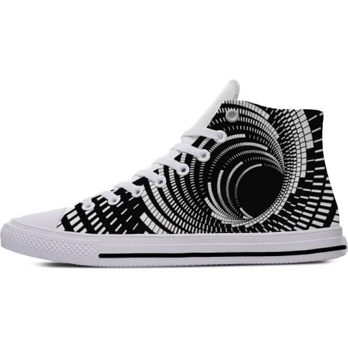 Three-dimensional vortex Funny Popular Fashion Casual Cloth Shoes High Top Lightweight Breathable 3D Printed Men women Sneakers