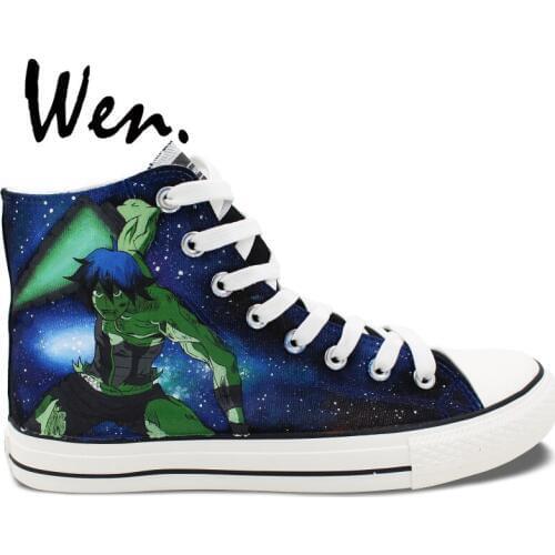 Wen Custom Design Hand Painted Shoes Gurren Lagan Robot High Top Men Womens Canvas Sneakers Plimsolls Lace up Gym Trainer