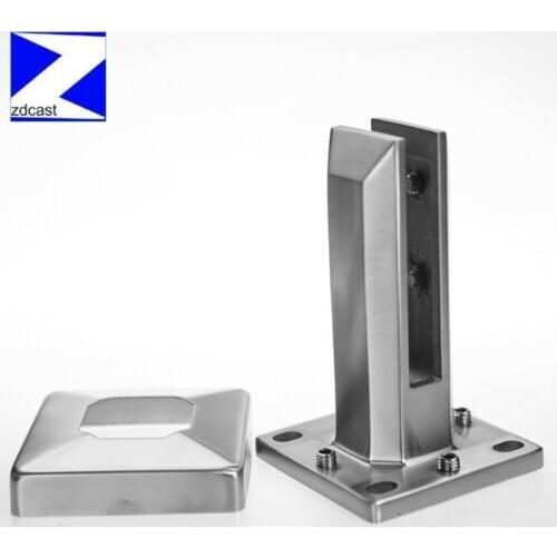 Bigger Square Base Mount Glass Spigot Stainless Steel Railing Pool Fence Frameless Balustrade 12mm