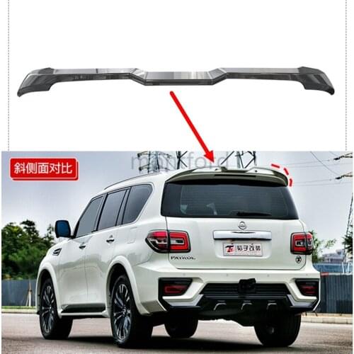 ABS Plastic White Black Color Rear Trunk Boot Wing Spoiler Car Accessories 1Pcs For Nissan PATROL Y62 2011-2020