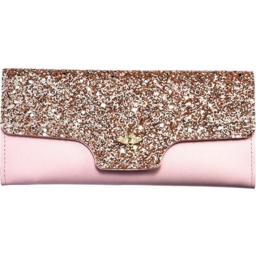 Women Wallets Fashion Lady Sequins Handbags Long Money Bag Zipper Coin Purse Cards Holder Clutch Lady Purses Carteras