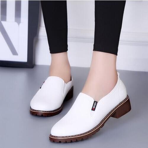 2020 Women Flat Female Loafers Ladies Round Toe Shoes Womens Fashion Slip On Footwear Woman Solid Spring And Autumn Plus Size