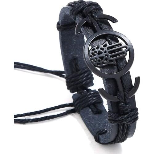 Fashion Adjustable Palm Leather Bracelet Bracelets for Women Vintage Woven Imitation Leather Bracelet Couple Sports Bracelet