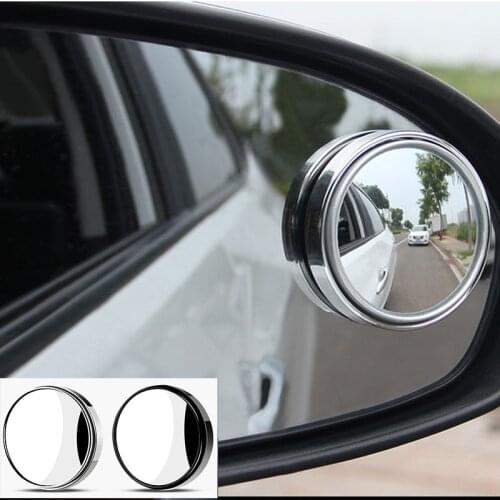 2pcs 360-degree Wide Angle Adjustable Rotation Round Car Goods Car Rearview Auxiliary Blind Spot Mirror Car Accessories