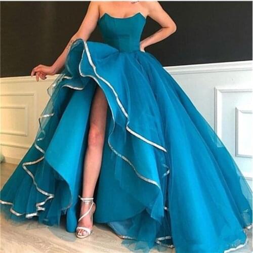 2020 Sexy Formal Prom Dresses Sleeveless African Evening Dress Backless Maxi Party dress Ball Gown Strapless evening gowns