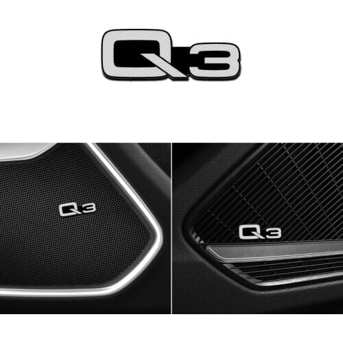 3D aluminum speaker stereo speaker badge emblem Sticker for Audi Q3 2017 2018 Accessories Car Styling