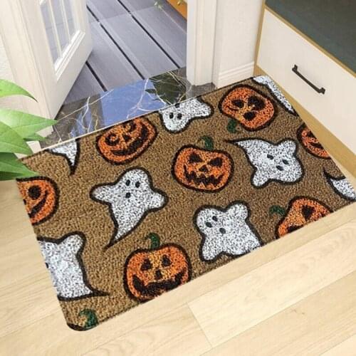 40 x 60 cm Halloween Doormat Blanket Welcome Home Front Door Decorations Skeleton Bat Pumpkin Pattern Door Mat