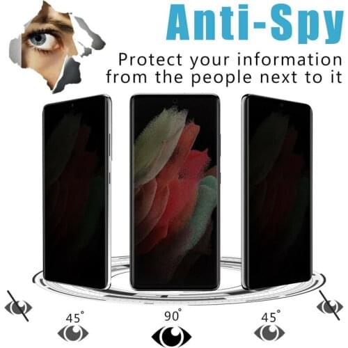 9D Anti Spy Full Screen Tempered Protective Film Privacy Film on For Galaxy S21 Plus Screen Protector for Galaxy Tempered Glass