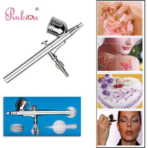 Pinkiou Dual Action Airbrush Aerograph Kit Air Brush Nail Spray Pen Body Paint TattooS acrylic paints Art beautician Makeup