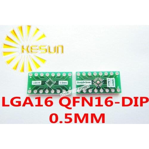 FREE SHIPPING 100PCS LGA16 QFN16 turn DIP16 0.5MM Pitch IC adapter Socket / Adapter plate PCB