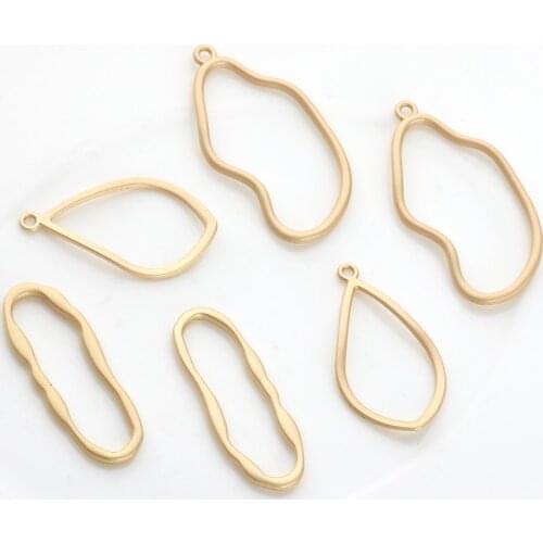 Zinc Alloy Geometry Charms UV Epoxy Resin Metal Frame Charms Connector 10pcs For DIY Fashion Pendant Jewelry Making Accessories