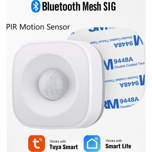 Tuya Smart Bluetooth Mesh SIG PIR Motion Sensor Wireless Infrared Detector Home Security Burglar Alarm APP Remote Control