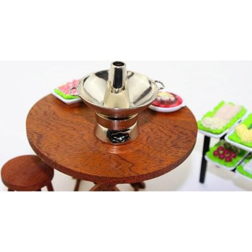 Vintage Style Hot Pot for 1/12 Dolls House Kitchen Dining Table Decoration