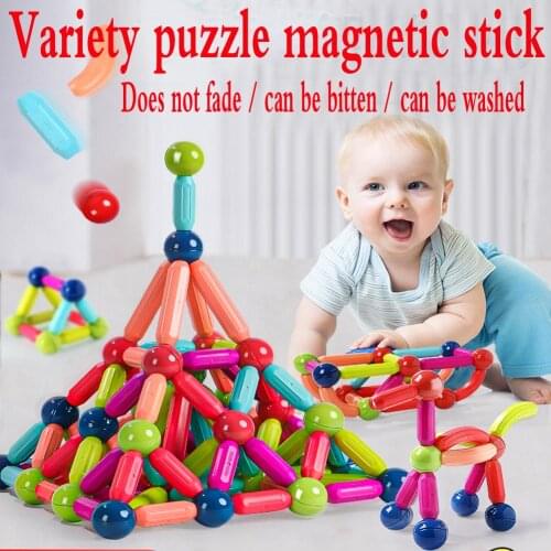 Decompression Magnetic Building Blocks Toy Magnetic Bead Magnetic StickDIY Magnetic Ball Building Game Holiday Childrens Gift