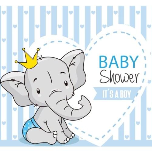 Laeacco Newborn Baby Shower Party Poster Cartoon Elephant Girl Boy Customized Photographic Backdrop Photography Background