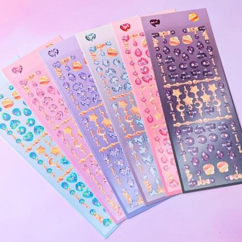 Laser Stickers DIY Hand Account Photo Album Diary Stickers Colorful Creative Laser Star Fluorescent Decor Stickers for Scrapbook
