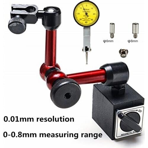 0.08mm Dial Test Indicator Mini Universal Flexible Magnetic Base Holder Stand Magnetic Correction Gauge Stand Indicator Tool