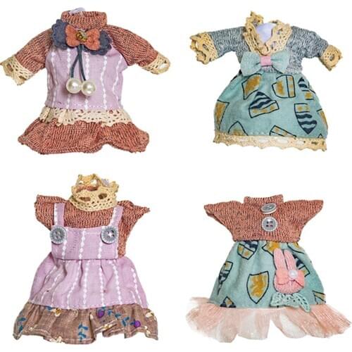 Sweet 16cm Princess Girl Doll Mini Clothes for 1/12 BJD Doll Matching Garments Dress up Clothing Accs Kids Toys