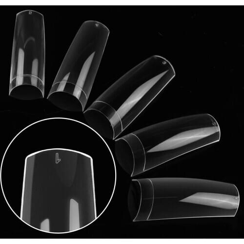 Fashion French False Acrylic Nail Tips 100pcs Half Cover Tips Coffin Fake Nails UV Gel Manicure Nails Art Decorations