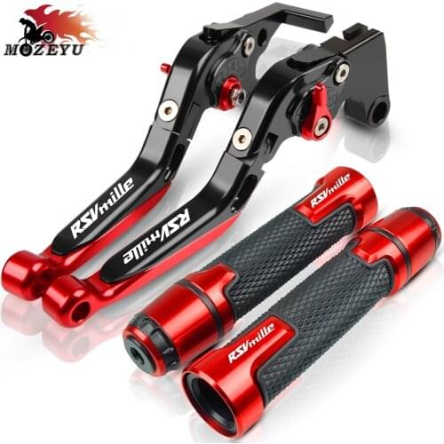 Motorcycle Accessories Extendable Brake Clutch Levers Handlebar Hand Grips For Aprilia RSV MILLE / R 1999 2000 2001 2002 2003