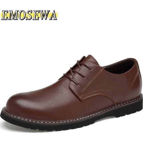 Genuine Leather Men Shoes Fashion Waterproof Oxford Shoes Man Comfortable Sneakers British Style Flats Autumn Casual Shoes 36~48