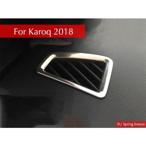 Car Dashboard A pillar Air Outlet Vent Trim Frame Cover Sticker Car Styling 2Pcs/Set For Skoda Karoq 2017 2018