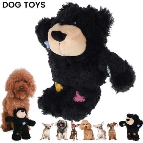 Squeaky Dog Toy Bear Plush Chew Toy Teddy Comfortable Pet Filling Molar Tool Is Suitable for All Pets Puppy Teething Toys