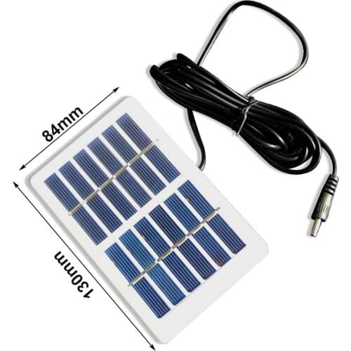 5W 6V Polycrystalline Solar Panel Laminated Strip Plastic Frame DC Interface 3M Line Solar Garden Light Panel
