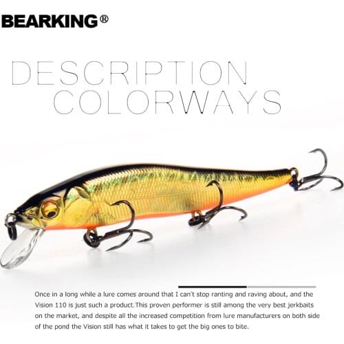 Bearking Bk17-W1 Wobbler Minnow 11cm 14g 1PC Fishing Lure 1.5m Deep Diving Depth Hard Bait Long Tongue Minnow suspending Lure