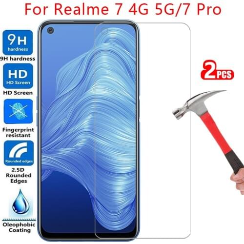 Tempered glass screen protector for realme 7 pro case cover on realmi 7pro protective phone coque bag 360 realme7 5g realme7pro