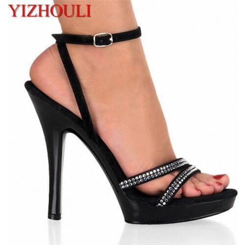 5 Inch High Heels Shoes Black Sexy Dance Shoes 13 CM High Heels Sandals Night Club Women Pole Dancing Sandals