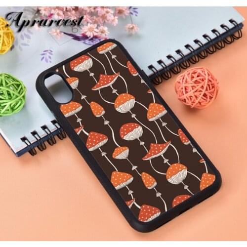 Aprarvest Fly Agaric Mushroom Pattern Silicone Rubber Phone Case Cover For iPhone 6 6S 7 8 PLUS X XS XR 11 12 MINI PRO MAX