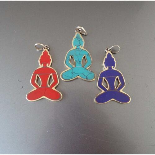 TBP372 Zen Jewelry Tibetan Buddha Amulet Pendants Yoga Meditating Buddha Multi Colors