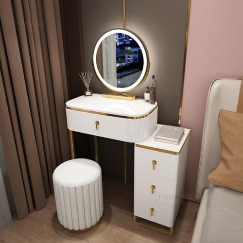 Small Apartment Dressing Table Nordic Bedroom Makeup Tables Modern Minimalist Cloakroom Storage Cabinet Dormitory Hotel Dressers