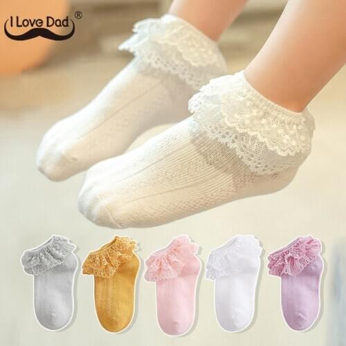 Spring Autumn New Cute Baby Socks Princess Lace Bows Newborn Baby Girl Socks Soft Cotton Kids Children Floor Socks