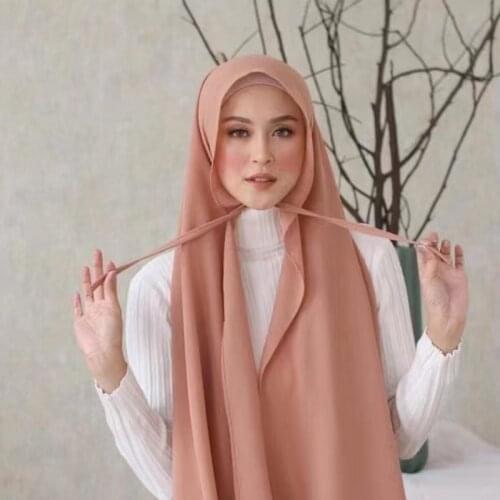 Chiffon Malaysia Hijab Soild Color Wrap Head Scarves Muslim Headscarf Female Head Wraps Foulard Femme Musulman Islam Headwear