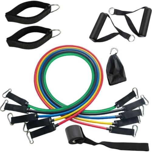 11 Pcs Resistance Bands Workout Fitness Exercise Tube Straps Cushioned Handles