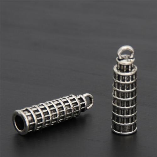 15pcs Silver Color Leaning Tower Of Pisa Italy Charms Pendant Making Handmade Diy Jewelry A2948